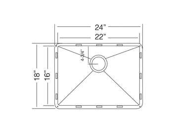 24 inch Stainless Steel Flush Mount Single Bowl Deep Utility / Laundry Sink - Dresden TZ DN560 - Sink Depot